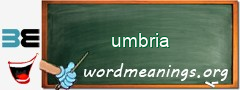 WordMeaning blackboard for umbria